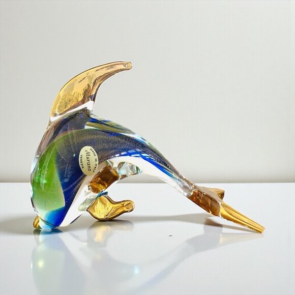 Murano Blown Glass Dolphin Made in Italy Venezia Glass Art See description - Picture 1 of 10